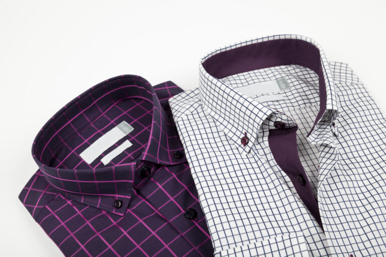 Two,Plaid,Shirt,On,White,Background